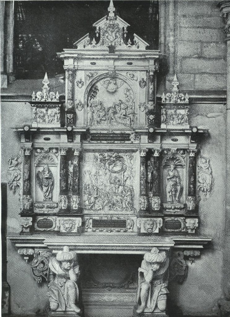 Magdeburg, Dom, Epitaph für Johann von Lossow (gest. 1605) (kriegszerstört, Aufnahme aus Deneke 1913)
